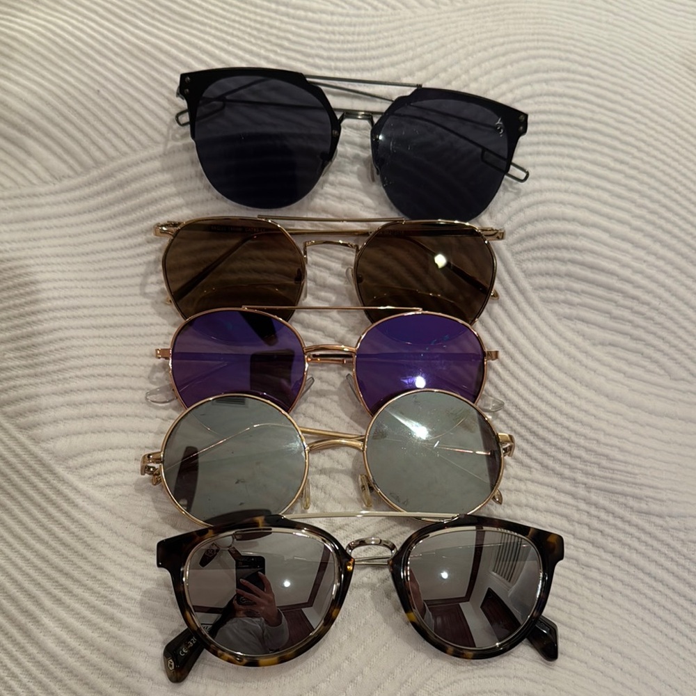 Multiples Women's Sunglasses Set - Black, Brown, Purple, Gray